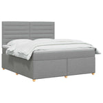Boxspring ágy matraccal Világosszürke 180 x 200 cm Szövet 3
