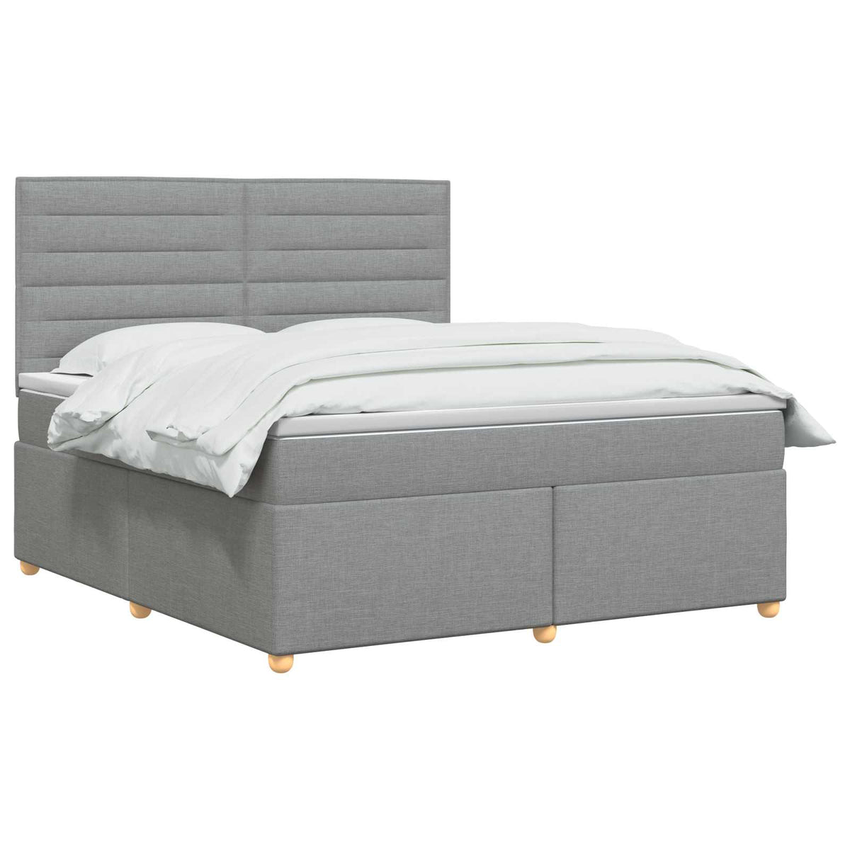 Boxspring ágy matraccal Világosszürke 180 x 200 cm Szövet 3