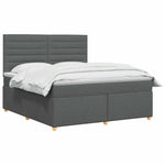 Boxspring ágy matraccal Sötétszürke 180 x 200 cm Szövet 3