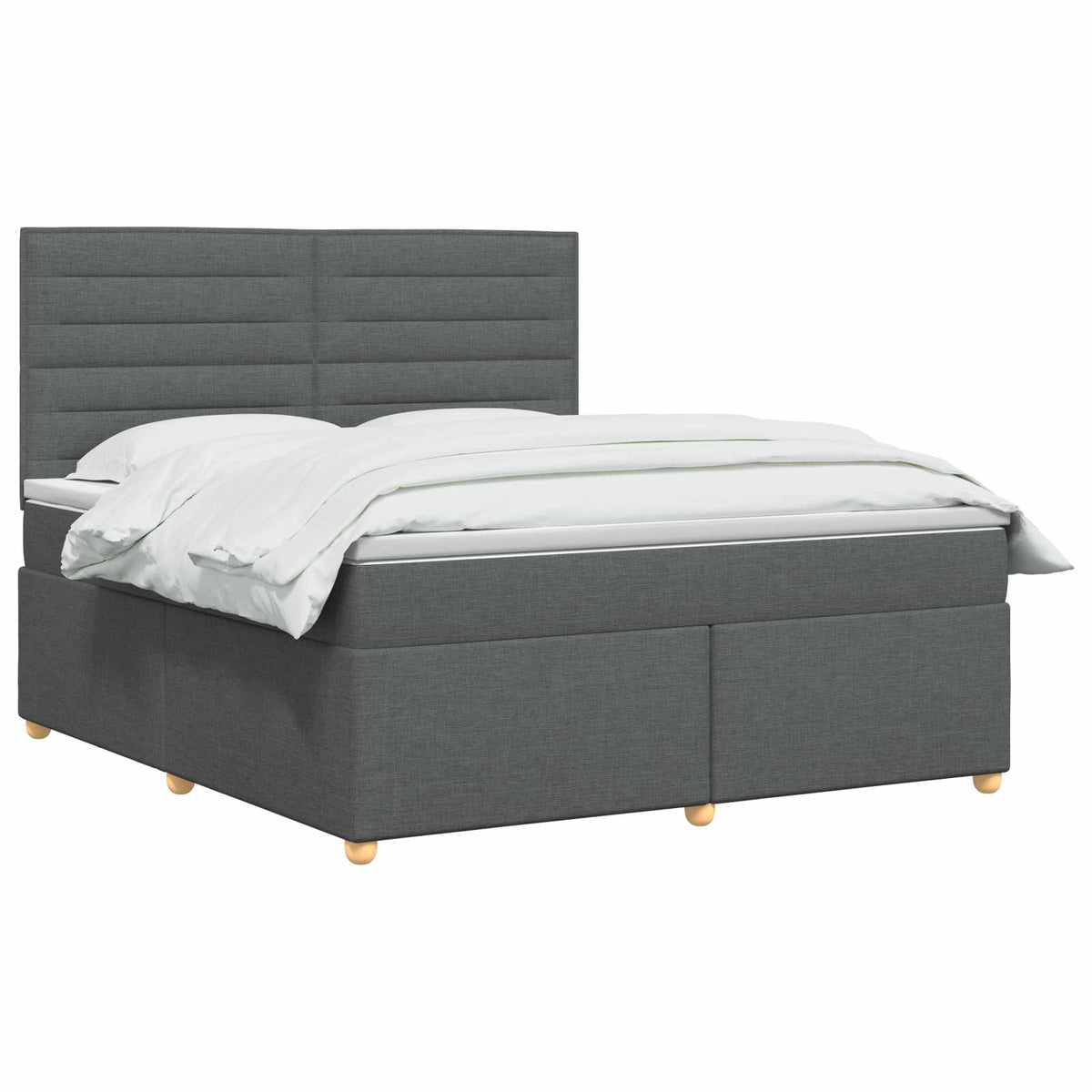Boxspring ágy matraccal Sötétszürke 180 x 200 cm Szövet 3