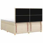 Boxspring ágy matraccal Krémszínű 200 x 200 cm Szövet 9