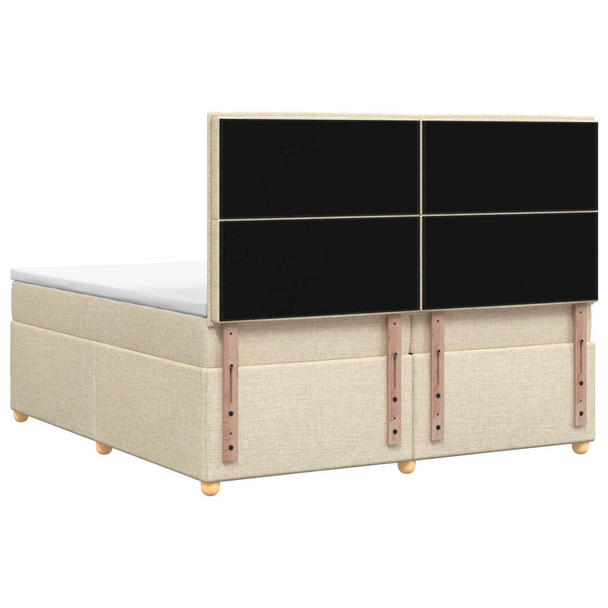 Boxspring ágy matraccal Krémszínű 200 x 200 cm Szövet 9