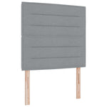 LED Boxspring Ágy Mattal Világosszürke 90 x 200 cm Szövet 5