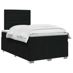LED Boxspring Ágy Mattal fejtámlával Fekete 120 x 190 cm Szövet 3