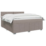 LED Boxspring Ágy Mattal Tópszínű 160 x 200 cm Szövet 3