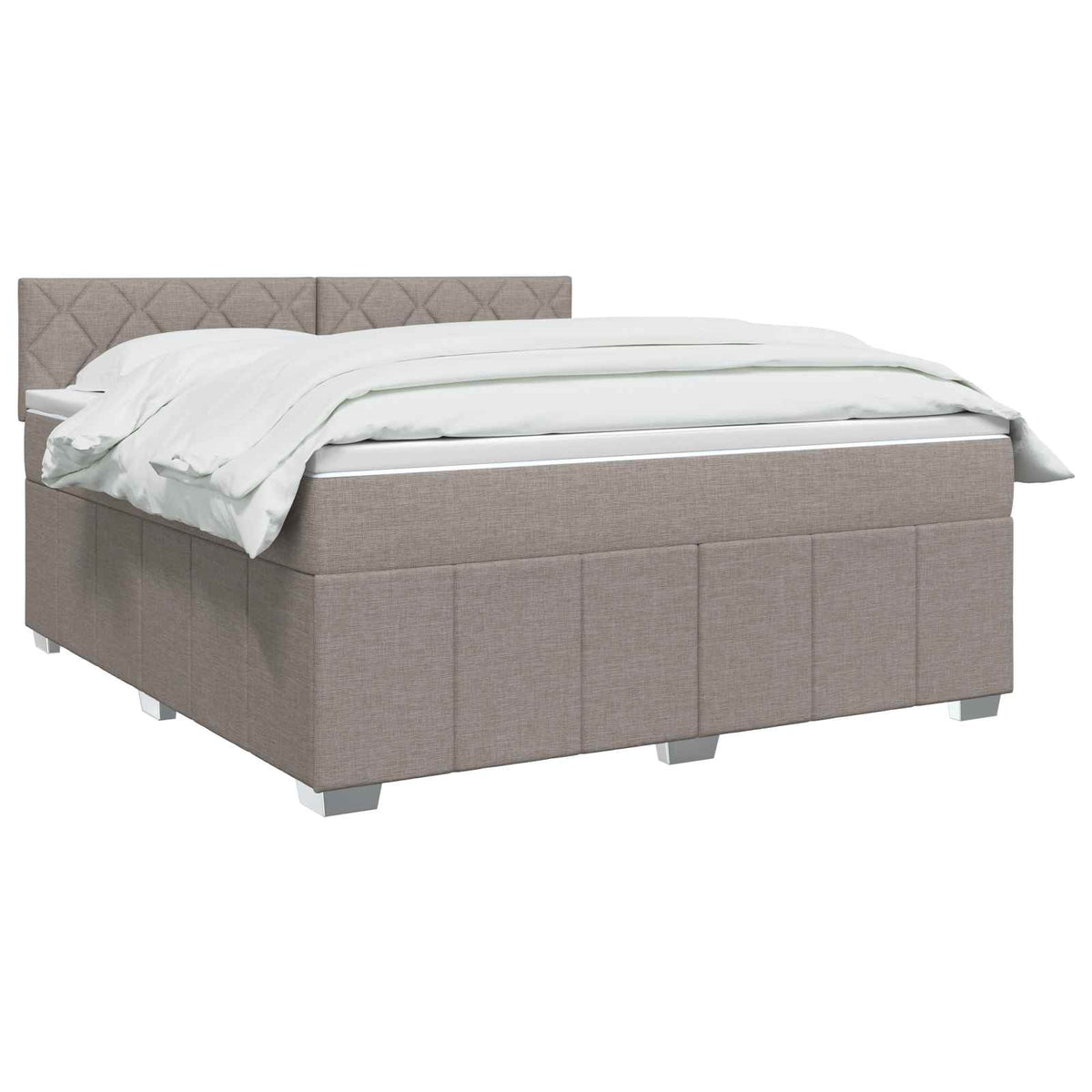 LED Boxspring Ágy Mattal Tópszínű 160 x 200 cm Szövet 3