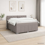 LED Boxspring Ágy Mattal Tópszínű 160 x 200 cm Szövet 4