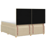 LED Boxspring Ágy Mattal Krémszínű 140 x 190 cm Szövet 9
