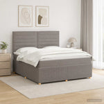 LED Boxspring Ágy Mattal Tópszínű 160 x 200 cm Szövet 4