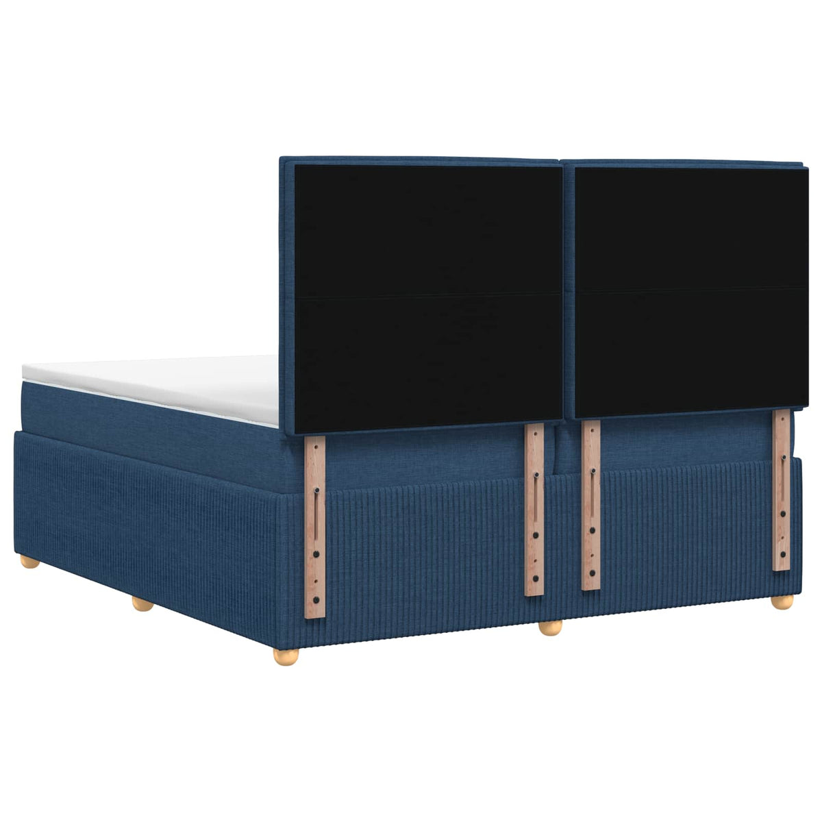 LED Boxspring Ágy Mattal fejtámlával Kék 200 x 200 cm Szövet 9
