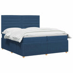 LED Boxspring Ágy Mattal fejtámlával Kék 200 x 200 cm Szövet 3