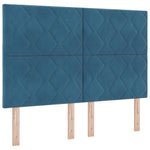 LED Boxspring Ágy Mattal fejtámlával Kék 160 x 200 cm Bársony 5