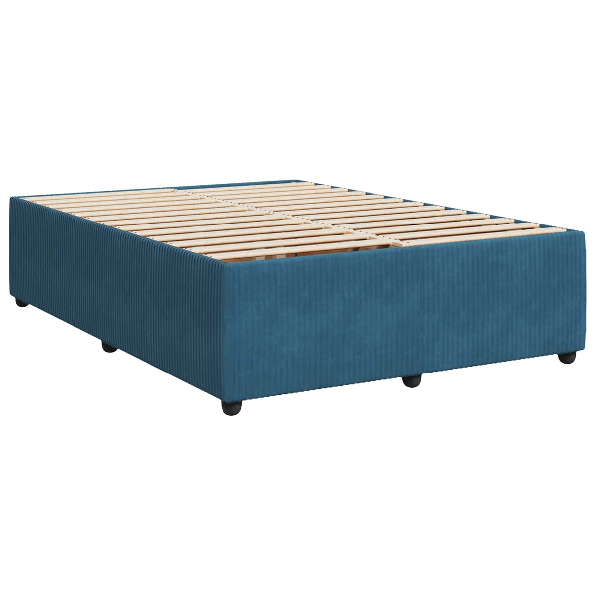 LED Boxspring Ágy Mattal fejtámlával Kék 160 x 200 cm Bársony 6