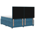 LED Boxspring Ágy Mattal fejtámlával Kék 160 x 200 cm Bársony 9