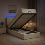 Óriási Ágy Matrac és LED világítással Krémszínű 90 x 200 cm