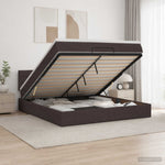 Óriási Ágy Matrac és LED világítással Sötét Barna 140 x 190 cm 4