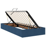 LED tárolós ágy matraccal Kék 90 x 200 cm Szövet 6
