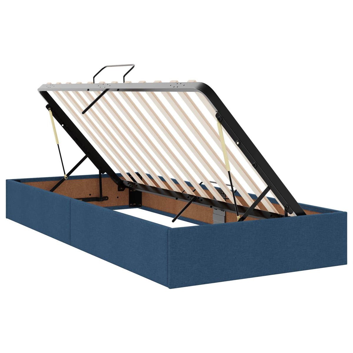 LED tárolós ágy matraccal Kék 90 x 200 cm Szövet 6