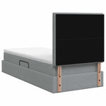 LED tárolós ágy matraccal Világosszürke 90 x 190 cm Szövet 10