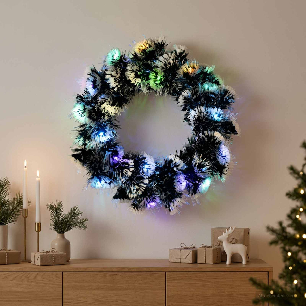 Karácsonyi girlanda 16 LED Többszínű acél
