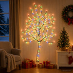LED-es fali karácsonyfa 180 cm 200 LED Többszínű Acél Fekete 3