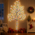 LED-es fali karácsonyfa 210 cm 312 LED Többszínű Acél Fekete 3