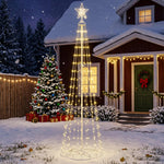 LED-es kúpos karácsonyfa 180 cm 250 LED Meleg fehér Acél Fehér