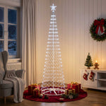 LED-es kúpos karácsonyfa 250 cm 470 LED Hideg fehér Acél Fehér 3