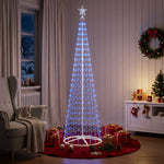 LED-es kúpos karácsonyfa 250 cm 470 LED Kék Acél Fehér 3