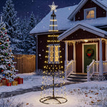 LED-es kúpos karácsonyfa 180 cm 250 LED Meleg fehér Acél Fehér