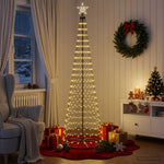 LED-es kúpos karácsonyfa 250 cm 470 LED Meleg fehér Acél Fehér 3