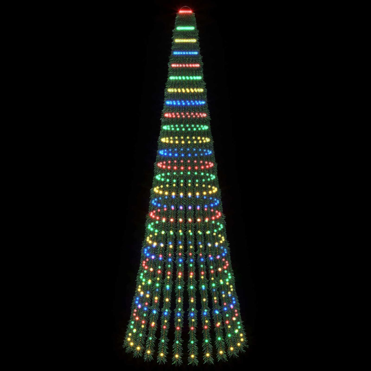 LED Karácsonyi Fenyő EKENAS 270 cm 648 LED Többszínű Acél Zöld 3
