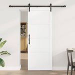 Csúszó ajtó 78 x 202 cm Szerelt Fa Fehér és Fekete