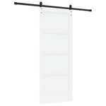 Csúszó ajtó 86 x 211 cm Szerelt Fa Fehér és Fekete 6