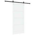 Csúszó ajtó 93 x 211 cm Szerelt Fa Fehér és Fekete 6