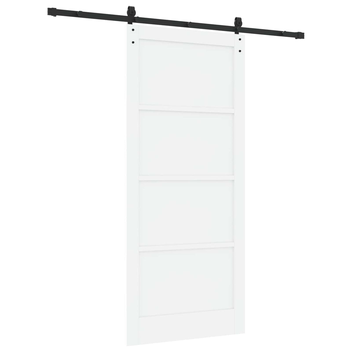 Csúszó ajtó 93 x 211 cm Szerelt Fa Fehér és Fekete 6