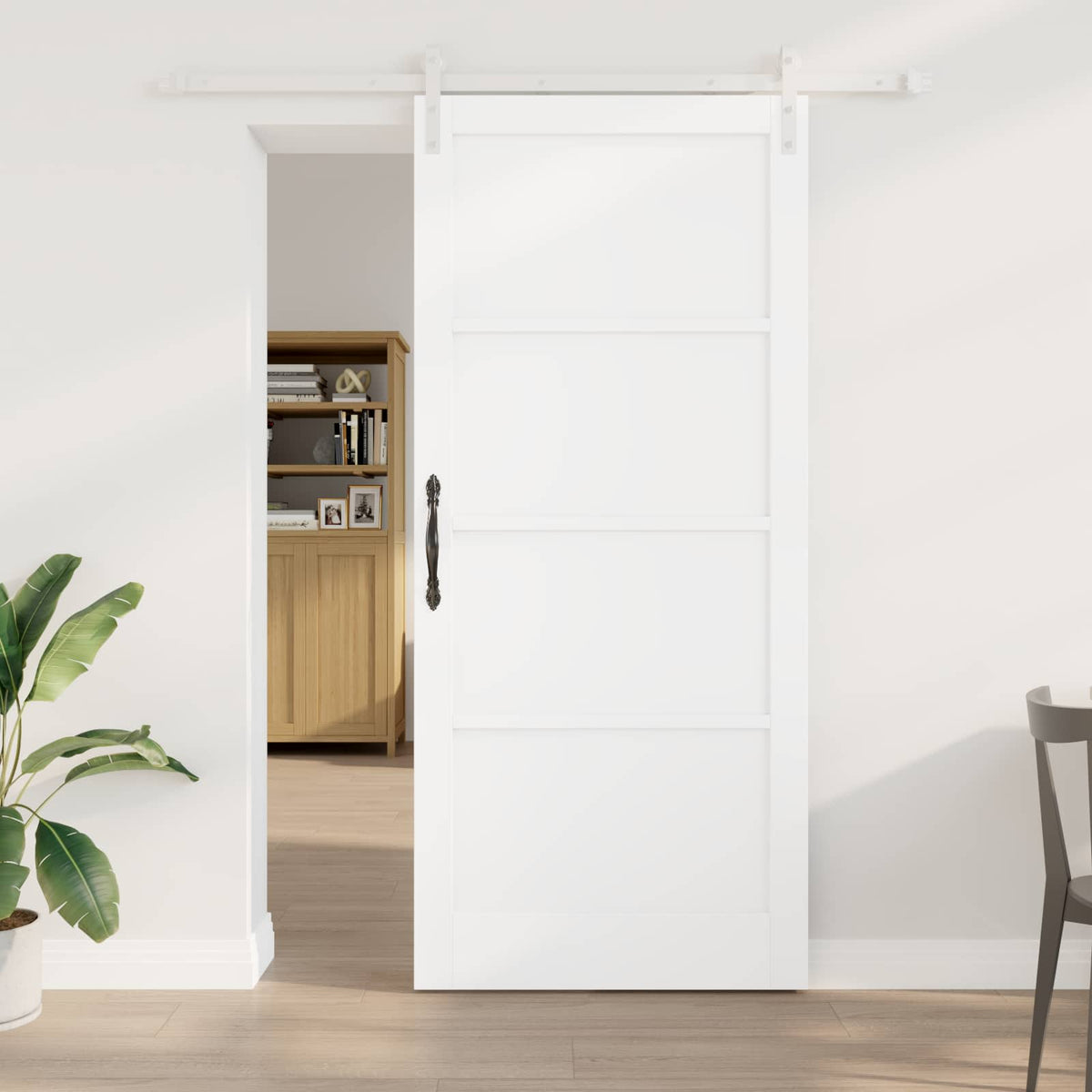 Csúszó ajtó 93 x 211 cm Szerelt Fa Fehér