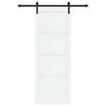 Csúszó ajtó 78 x 211 cm Szerelt Fa Fehér és Fekete 4