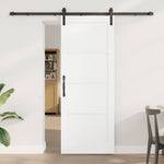 Csúszó ajtó 78 x 202 cm Szerelt Fa Fehér és Fekete