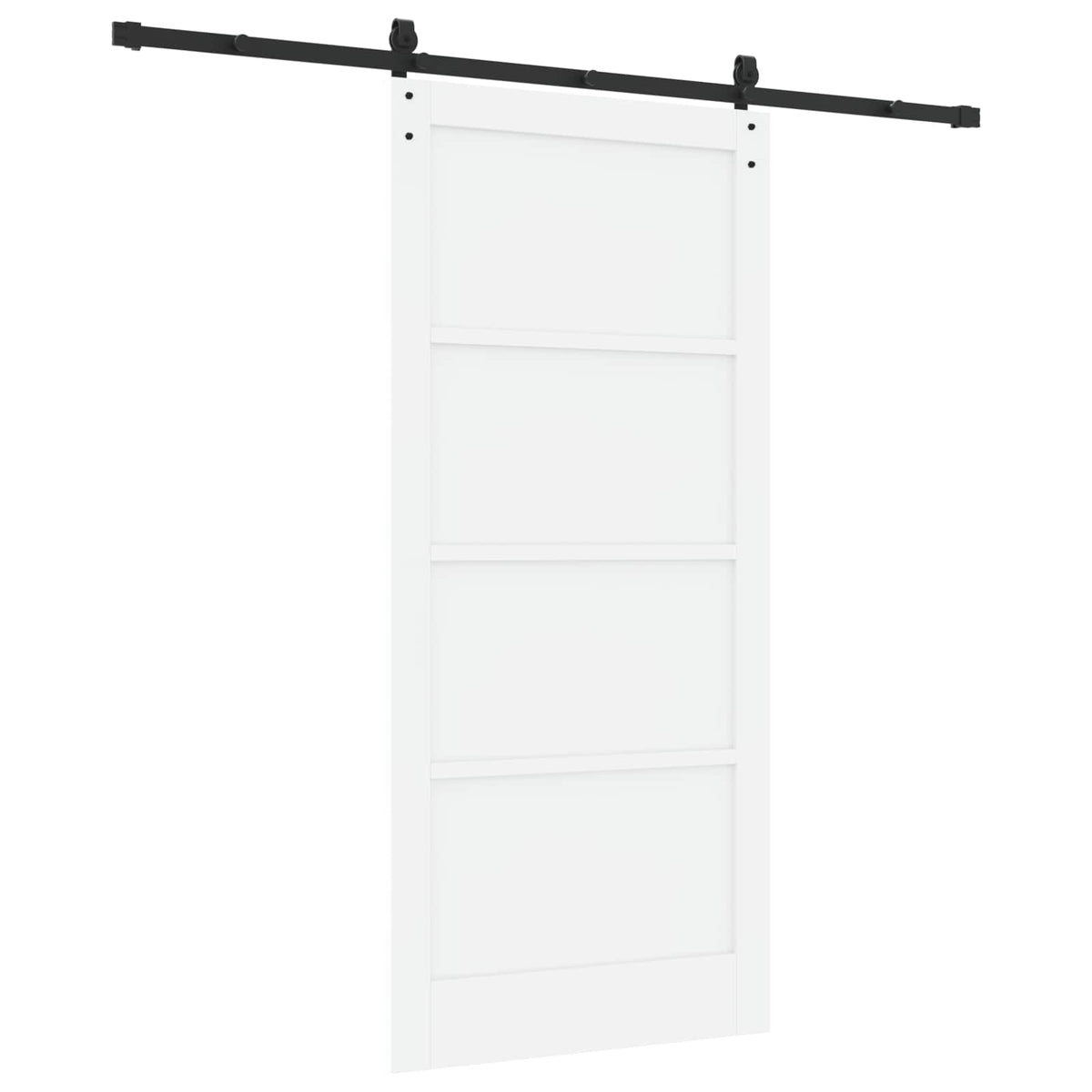 Csúszó ajtó 93 x 202 cm Szerelt Fa Fehér és Fekete 6