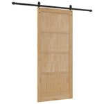 Csúszó ajtó 93 x 211 cm Szerelt Fa Természetes és Fekete 6