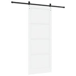 Csúszó ajtó 93 x 232 cm Szerelt Fa Fehér és Fekete 6