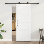 Csúszó ajtó 78 x 202 cm Szerelt Fa Fehér és Fekete