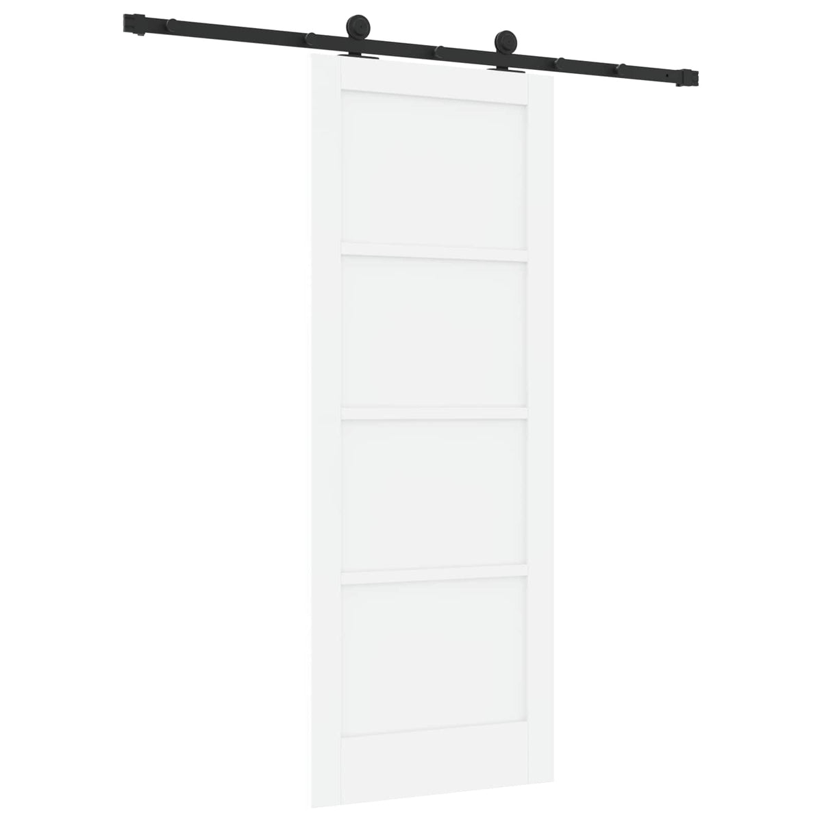 Csúszó ajtó 78 x 202 cm Szerelt Fa Fehér és Fekete 6
