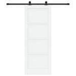 Csúszó ajtó 78 x 202 cm Szerelt Fa Fehér és Fekete 2