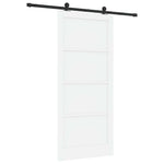 Csúszó ajtó 93 x 211 cm Szerelt Fa Fehér és Fekete 5