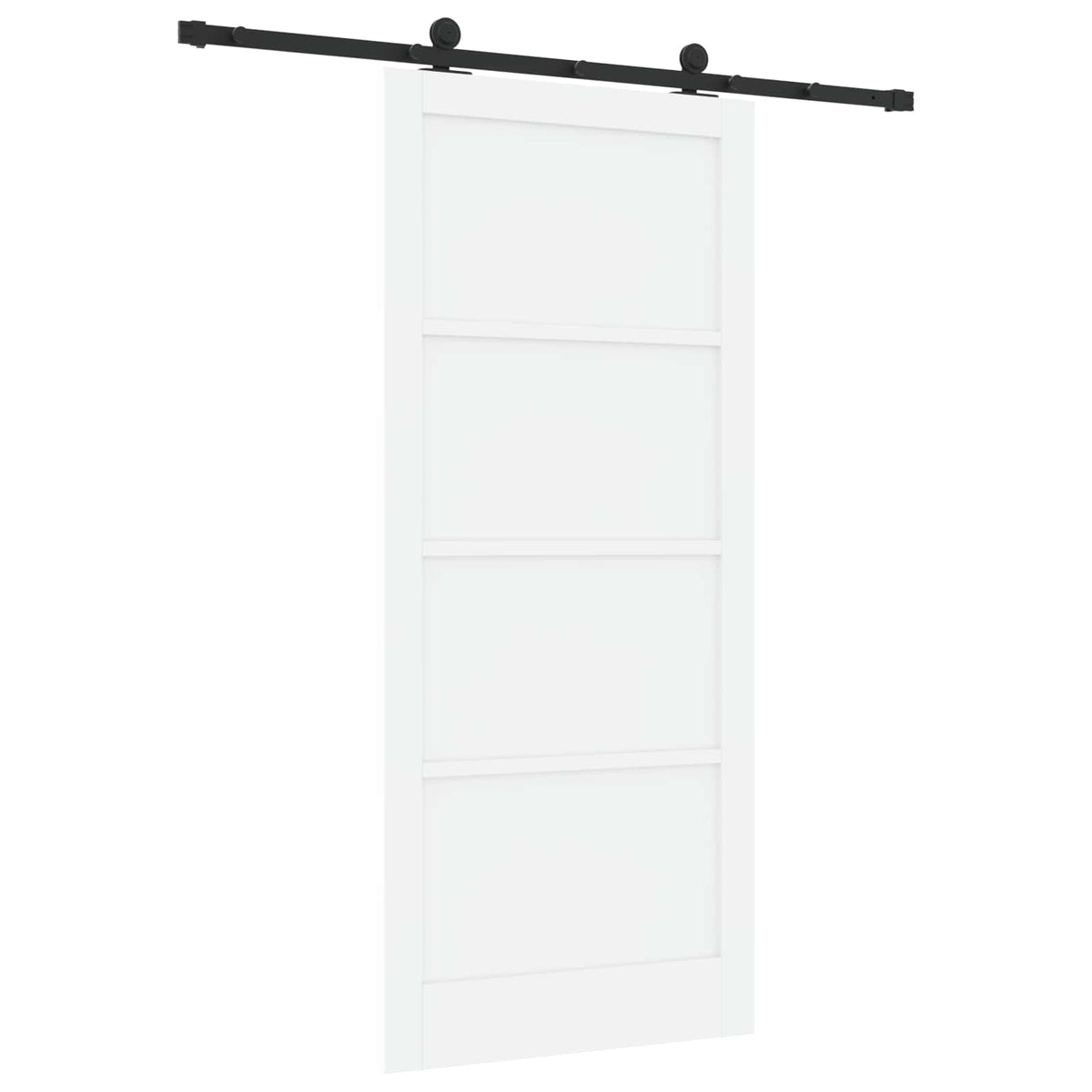 Csúszó ajtó 93 x 211 cm Szerelt Fa Fehér és Fekete 5