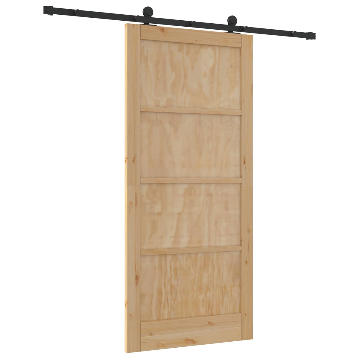 Csúszó ajtó 93 x 202 cm Szerelt Fa Természetes és Fekete 6