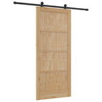 Csúszó ajtó 93 x 211 cm Szerelt Fa Természetes és Fekete 6