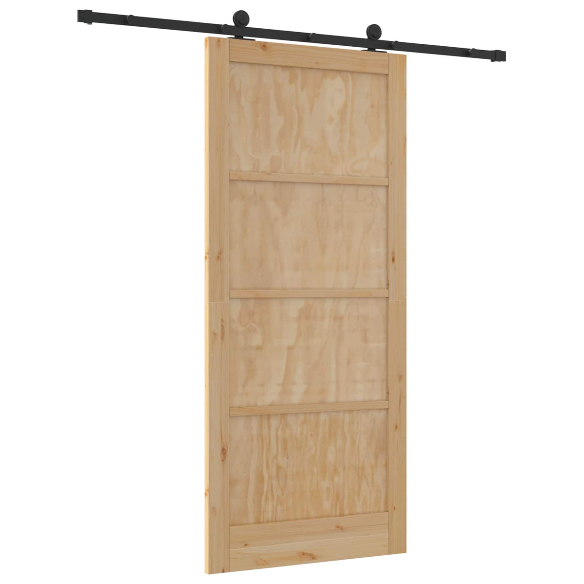 Csúszó ajtó 93 x 211 cm Szerelt Fa Természetes és Fekete 6